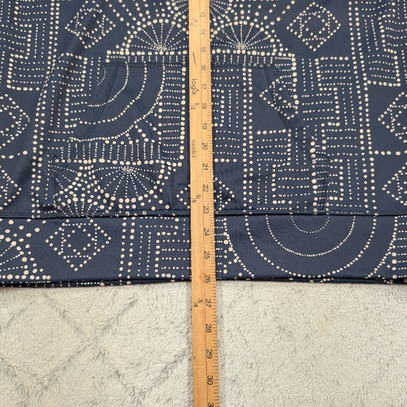 Burton Hoodie Womens L Blue Navy Geometric Heron Pullover Dryride Bandota - Picture 7 of 10